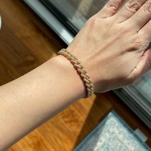 Gold chain bracelet with crystals